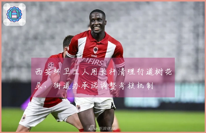 西安环卫工人用长杆清理行道树花朵，街道办承诺调整考核机制
