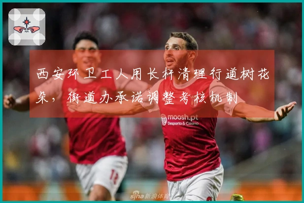 西安环卫工人用长杆清理行道树花朵，街道办承诺调整考核机制